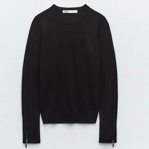 ZARA Crewneck Sweater - Black - Small